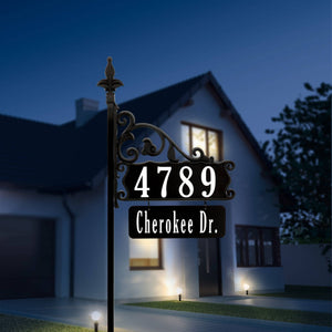 Boardwalk Reflective Address Sign with Custom Name Rider