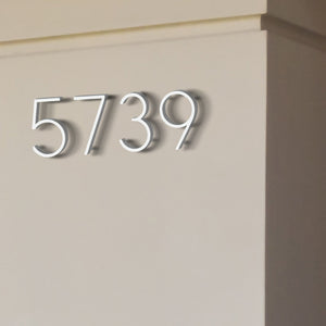 Reflective Modern Floating House Numbers
