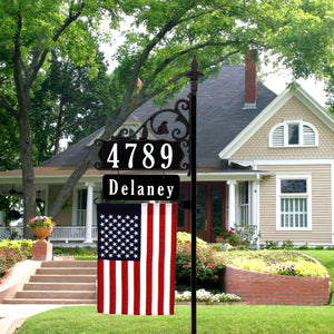 Boardwalk Address Sign With Name Rider And Flag 58" Pole