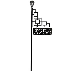 Windsor Double-Sided Reflective Address Sign with Solar Lamp