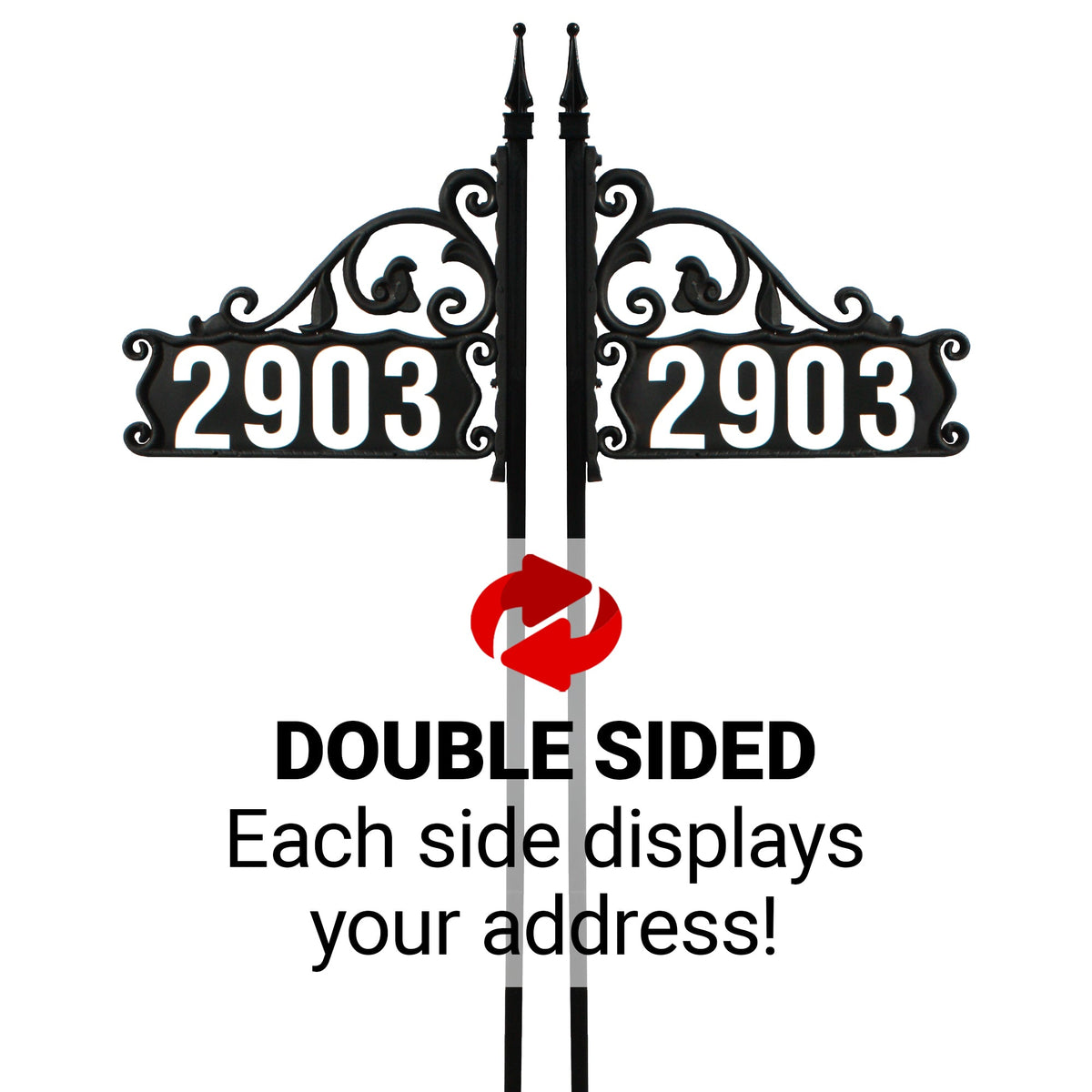 Boardwalk DIY Reflective Lawn Address Sign 48" Post